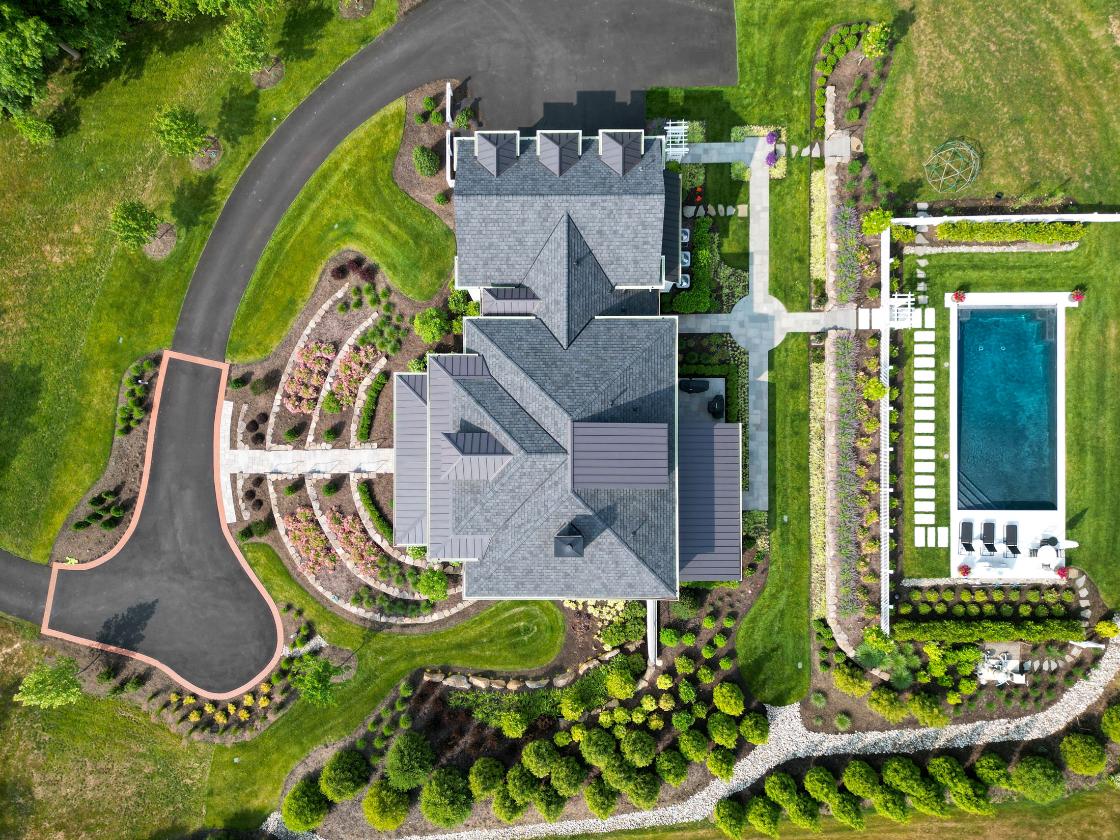 Aerial View of Doylestown Custom Home